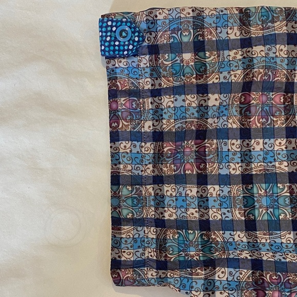 7 Downie St London Couture 2X XXL Blue Plaid Short Sleeve Shirt - Picture 8 of 15